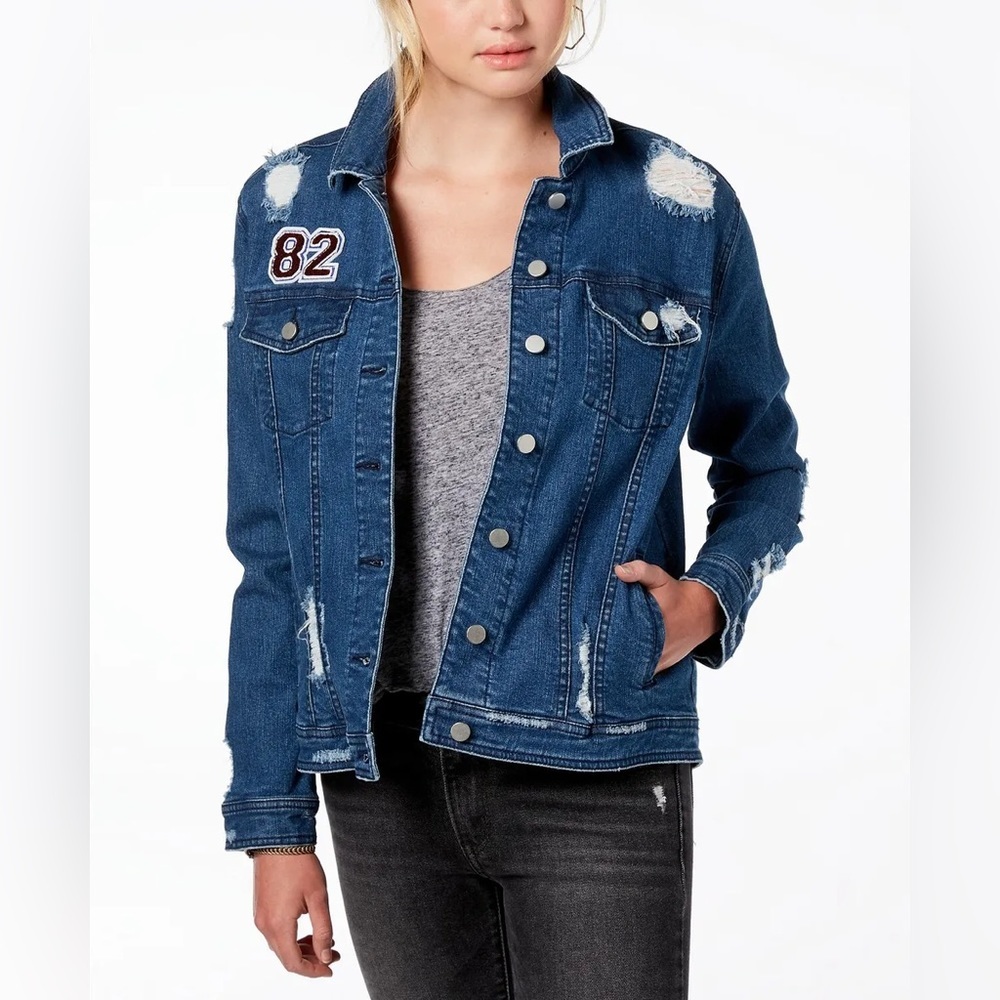 Tinseltown Juniors' Ripped Denim‎ Jacket Size Small